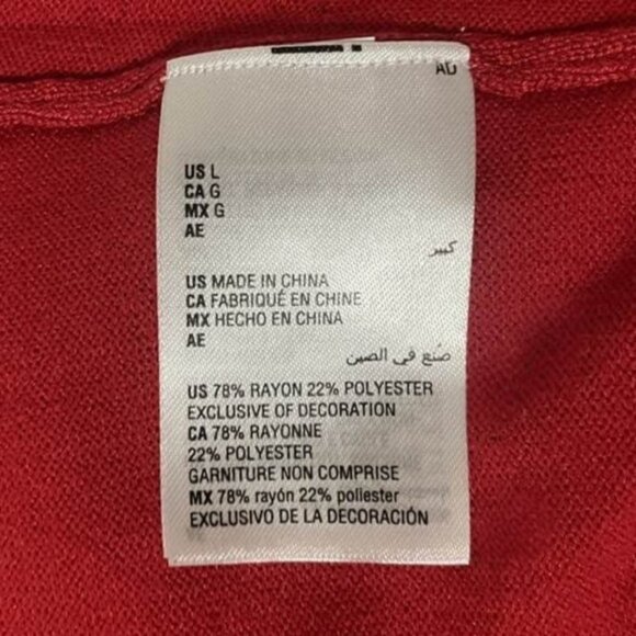 JM Collection Red Embroidered Button-Up Cardigan - Size L - Elegant Detail - Picture 11 of 14